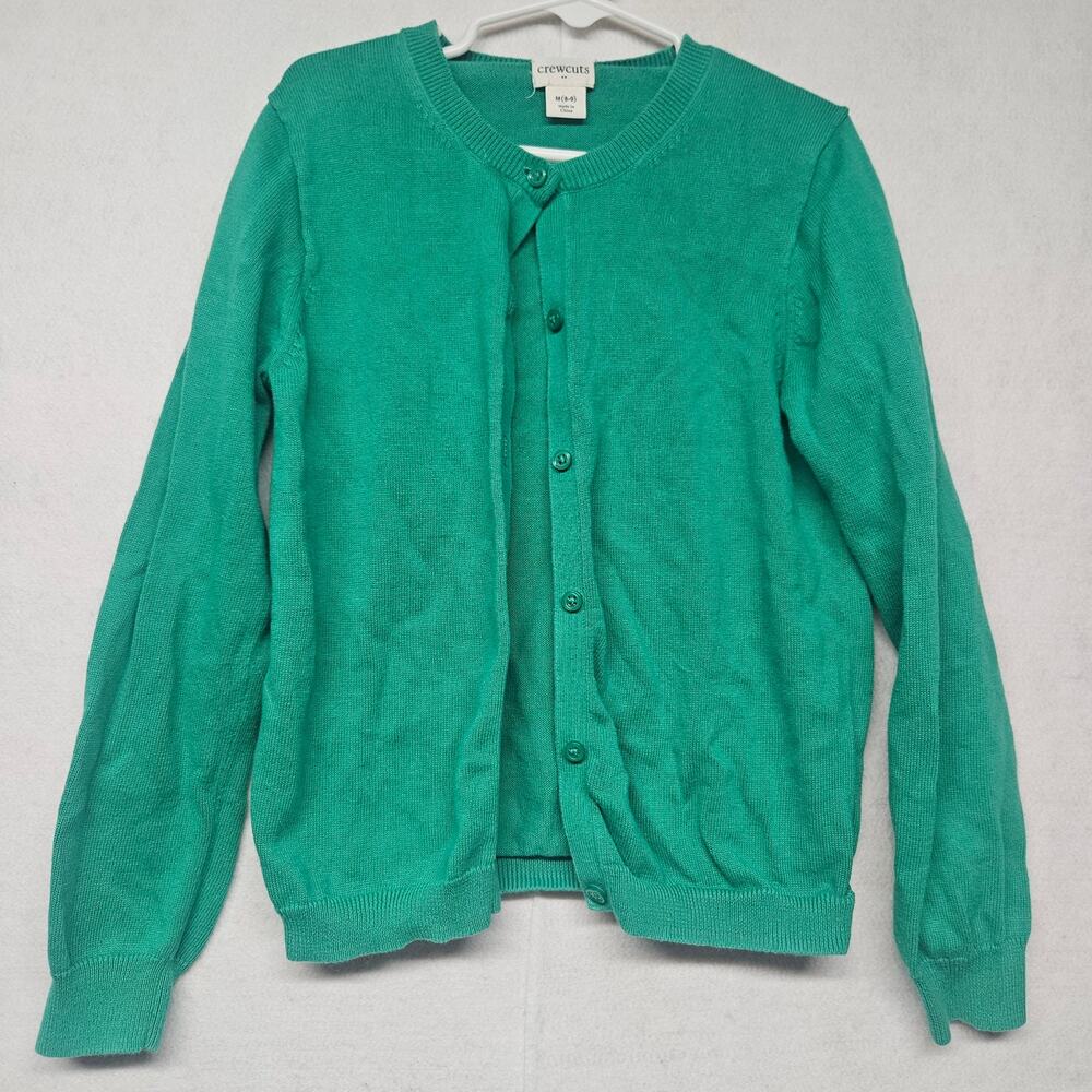 Crewcuts J.Crew Green Cardigan Sweater for Girls Size Medium 8-9